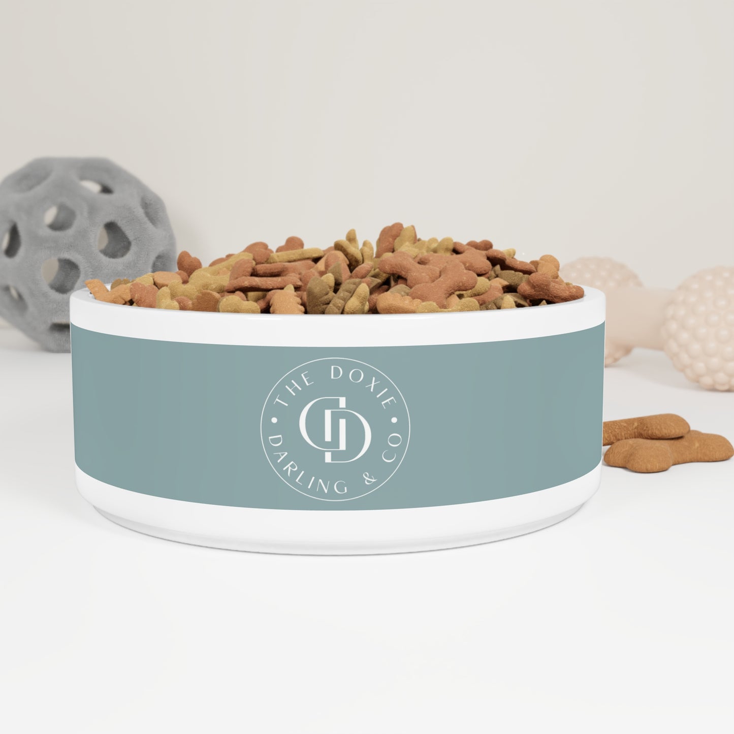 Doxie Collection Teal Ceramic Dog Bowl