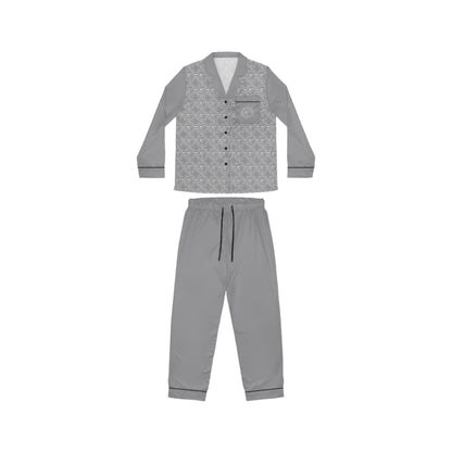 Darling Collection Grey Satin Pajamas Set